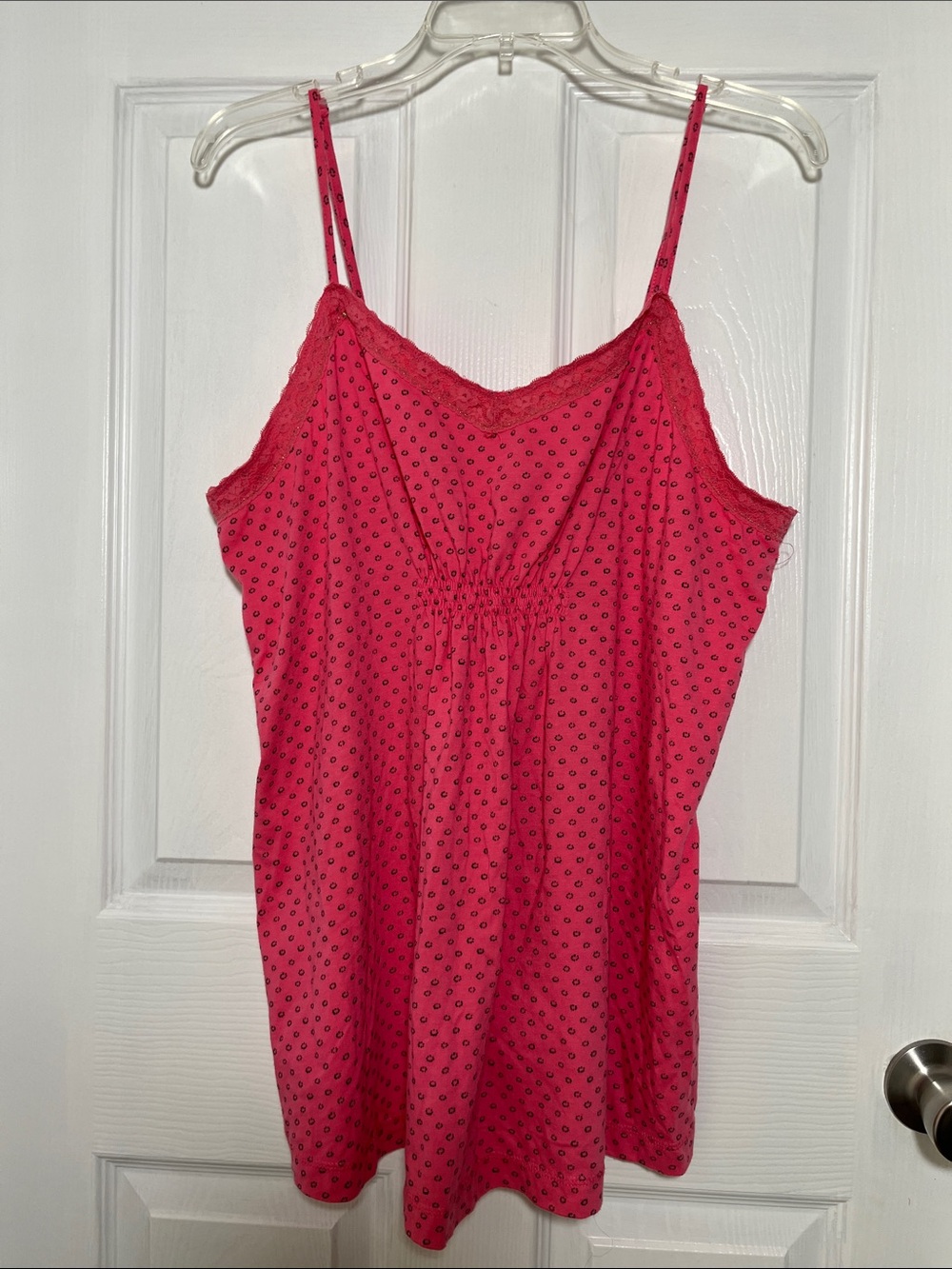 Liz Lange Maternity Hot Pink Polka Dot Camisole-Measures as a Large